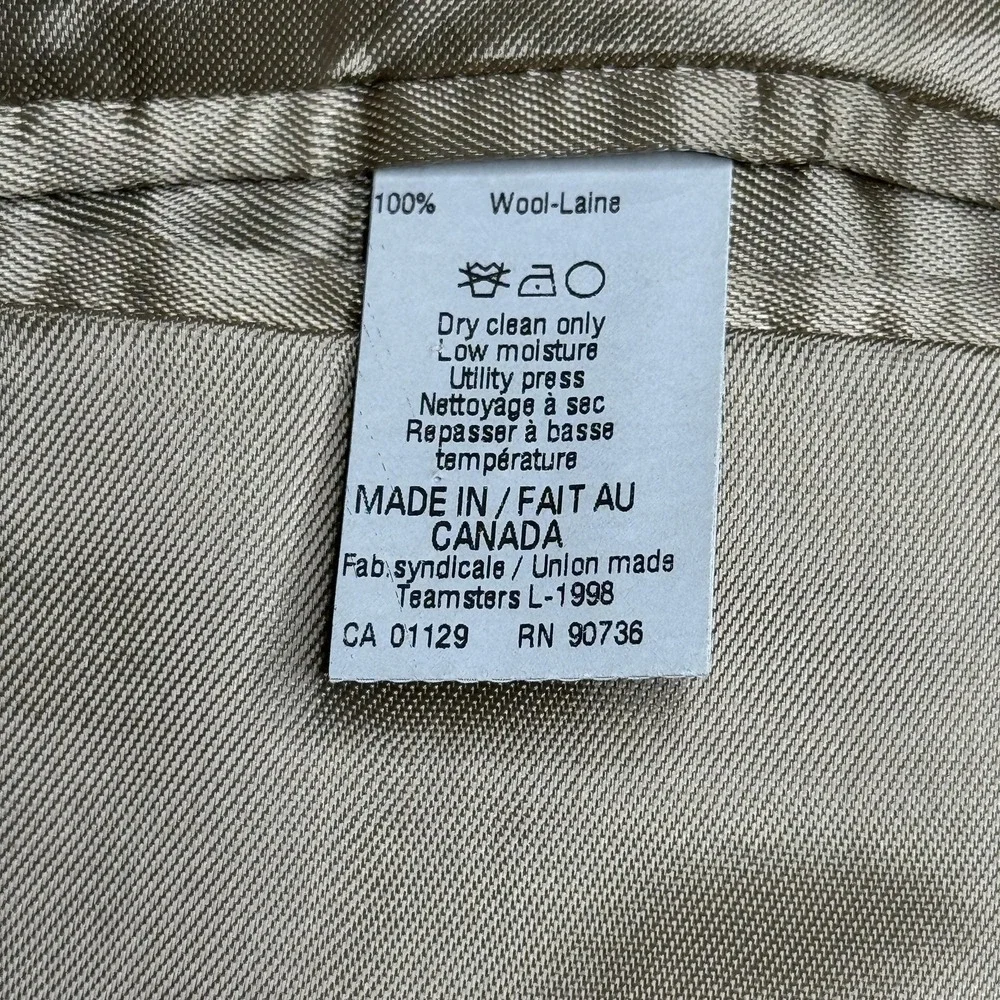 Lauren Ralph Lauren Blazer Mens 40L Tan Herringbone 100% Wool Sport Coat Jacket